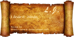 Lénárd Jónás névjegykártya